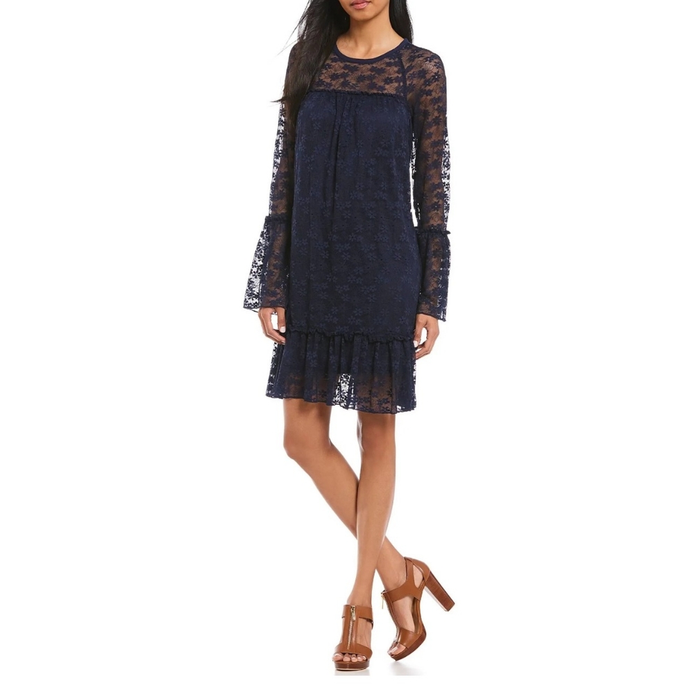 Michael Kors lace navy blue dress size L